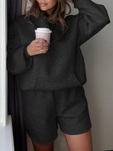 Load image into Gallery viewer, Fashion Solid Color Hooded Loose Casual Two-piece Suit