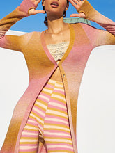 Load image into Gallery viewer, Fashion Simple Casual Loose Long Sleeved Coat Pants Striped Knitted Suit