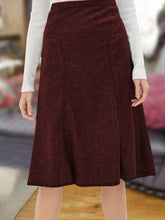 Load image into Gallery viewer, Casual Solid Color Commuter Split Women'S Half-Length Umbrella Skirt