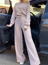 Load image into Gallery viewer, Fashion Round Neck Loose Long Sleeve Two-piece Suit