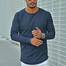 Load image into Gallery viewer, Male Fashion Solid Color Round Neck Long-Sleeved T-Shirt