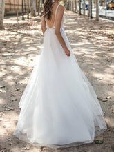 Load image into Gallery viewer, Deep V Strapless Embroidered Mesh Wedding Dress