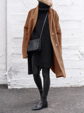 Load image into Gallery viewer, Fashion Solid Color Long-sleeved Cardigan Woolen Coat