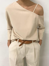 Load image into Gallery viewer, Solid Color Strapless Loose T-Shirt