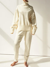 Load image into Gallery viewer, Fashion High Collar Casual Solid Color Long Sleeve Two-piece Suit