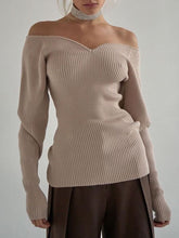 Load image into Gallery viewer, Fashion Loose One Shoulder Solid Color Sweater