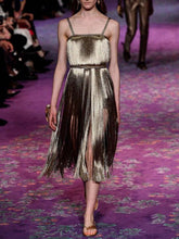 Load image into Gallery viewer, Fashion Strapless Sleeveless Fringe Midi Dress