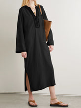 Load image into Gallery viewer, Long Sleeve V-neck Casual Midi Dress