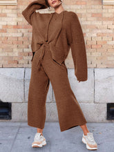 Load image into Gallery viewer, Women's Hooded Knitted Casual Two-piece Suit