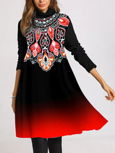 Load image into Gallery viewer, Elegant Retro High Neck Long Sleeve Dress