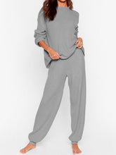 Load image into Gallery viewer, Round Neck Back Bifurcation Knit Suit