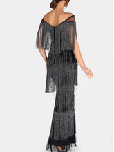Load image into Gallery viewer, Fashion Fringed One-shoulder Evening Dress