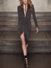 Load image into Gallery viewer, Fashion Long Sleeve V-neck Evening Dress