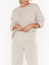 Load image into Gallery viewer, Pure Color Fashion Casual Round Neck Knitted Two-Piece Suit