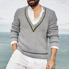Load image into Gallery viewer, Men's V-neck Knitted Fashion Sweater