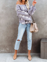 Load image into Gallery viewer, Autumn And Winter Ladies Retro Printed Knitted Sweater