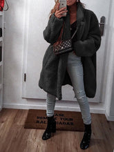 Load image into Gallery viewer, Solid Color Lapel Thick Warm Coat