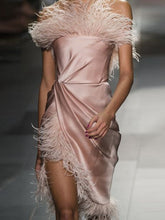 Load image into Gallery viewer, Fashion Sleeveless Feather Elegant Evening Dress