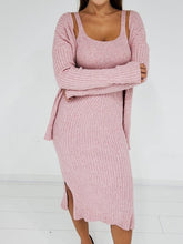 Load image into Gallery viewer, Solid Color Ribbed Knit Suit Dress
