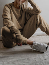 Load image into Gallery viewer, Fashion Sports Style Long Sleeve Solid Color Round Neck Two-piece Suit