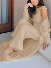 Load image into Gallery viewer, Solid Color Long Cardigan Vest Trousers Loose Three-piece Suit