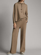 Load image into Gallery viewer, Fashion Hooded Long Sleeve Casual Knit Two-Piece Suit