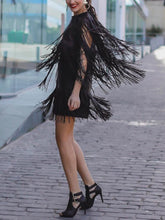 Load image into Gallery viewer, Fashion Casual Long Sleeve Fringed Evening Dress