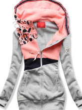 Load image into Gallery viewer, Women'S Warm Contrast Color Pocket Zipper Hoodie