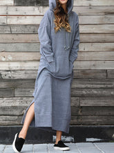 Load image into Gallery viewer, Casual Long-sleeved Maxi Hoodie Dress