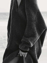 Load image into Gallery viewer, Solid Color V-Neck Knitted Comfortable Sweater Dress
