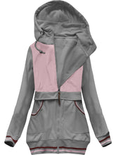 Load image into Gallery viewer, Casual Color Block Drawstring Hooded Sweatshirt