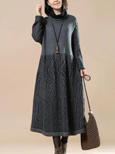Load image into Gallery viewer, Autumn And Winter Ladies Knitted Turtleneck Sweater Dress