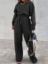 Load image into Gallery viewer, Fashion Casual Solid Color Long Sleeve Round Neck Two-piece Suit