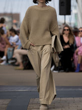 Load image into Gallery viewer, Fashion Casual Long Sleeve Round Neck Solid Color Two-piece Suit