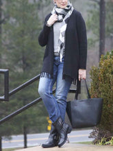 Load image into Gallery viewer, Casual Fringed Edge Collarless Knitted Cardigan