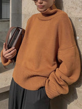 Load image into Gallery viewer, Fashion Solid Color Turtleneck Knitted Top Casual Sweater