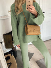 Load image into Gallery viewer, Fashion Casual Solid Color Round Neck Split Two-piece Suit