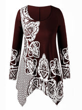 Load image into Gallery viewer, Round Neck Lace Print Long Sleeve Dress