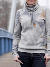 Load image into Gallery viewer, Casual Print High Neck Long Sleeve Hoodie