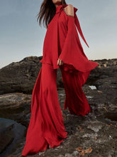 Load image into Gallery viewer, Fashion Solid Color Strapless Horn Long Sleeve Two-piece Suit