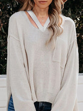 Load image into Gallery viewer, Women'S Casual Warm V-Neck Knitted Long-Sleeved Sweater