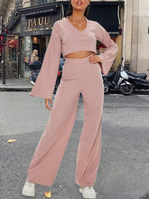 Load image into Gallery viewer, V-neck Pullover Knit Loose Two-piece Suit