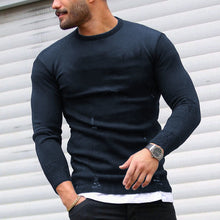 Load image into Gallery viewer, Men'S Casual Tattered Knitted Alphabet Sweater