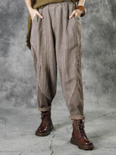 Load image into Gallery viewer, Women's Loose Solid Color Casual Lace-up Trousers