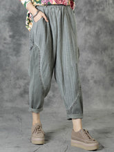 Load image into Gallery viewer, Women's Loose Solid Color Casual Lace-up Trousers