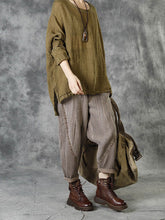 Load image into Gallery viewer, Women's Loose Solid Color Casual Lace-up Trousers