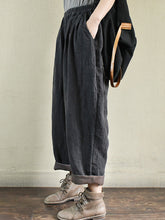 Load image into Gallery viewer, Retro Elastic Loose Cotton and Linen Trousers