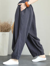 Load image into Gallery viewer, Women's Button Loose Cotton and Linen Wide-leg Pants