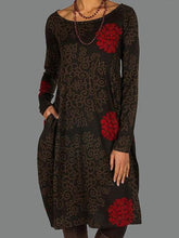 Load image into Gallery viewer, Floral Tunic Round Neckline A-Line Dress