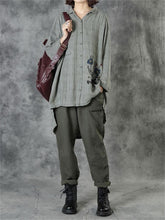 Load image into Gallery viewer, Retro Literary And Casual Check Print Blouse